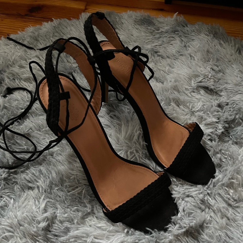 Charlotte Russe classy ankle tie blank heels